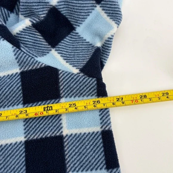 Lands End Blue Buffalo Plaid Fleece Quarter Zip Pullover Mock Neck 2X - Picture 5 of 6